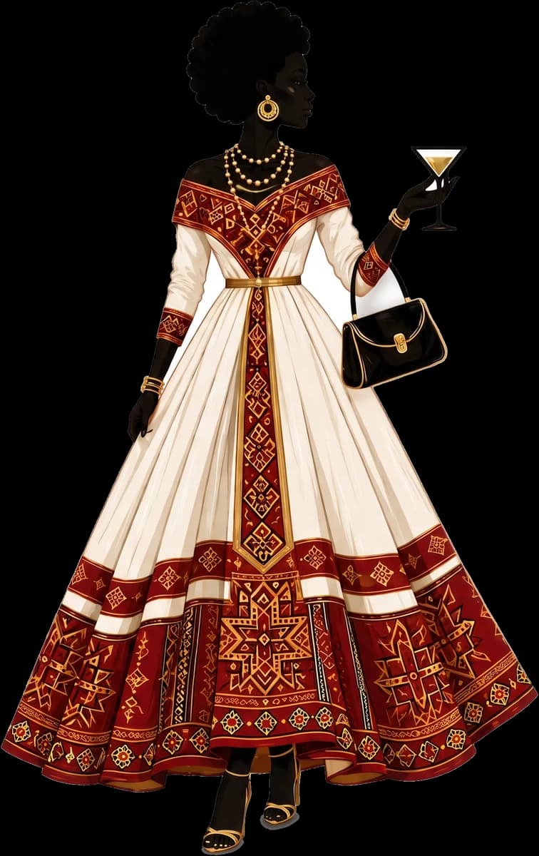 Woman in a habesha kemis